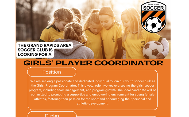 We are looking for a Girls' Program Coordinator!